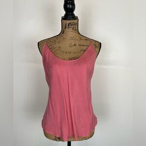 Victoria's Secret Cami Tank Pajama Top Size L Pink Sexy Cupro Adjustable Strap